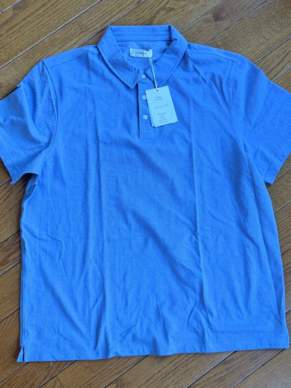 Everlane Men's Startup Polo T-Shirt in Chambray, Size 2XL, Cotton/Polyester - Picture 6 of 6
